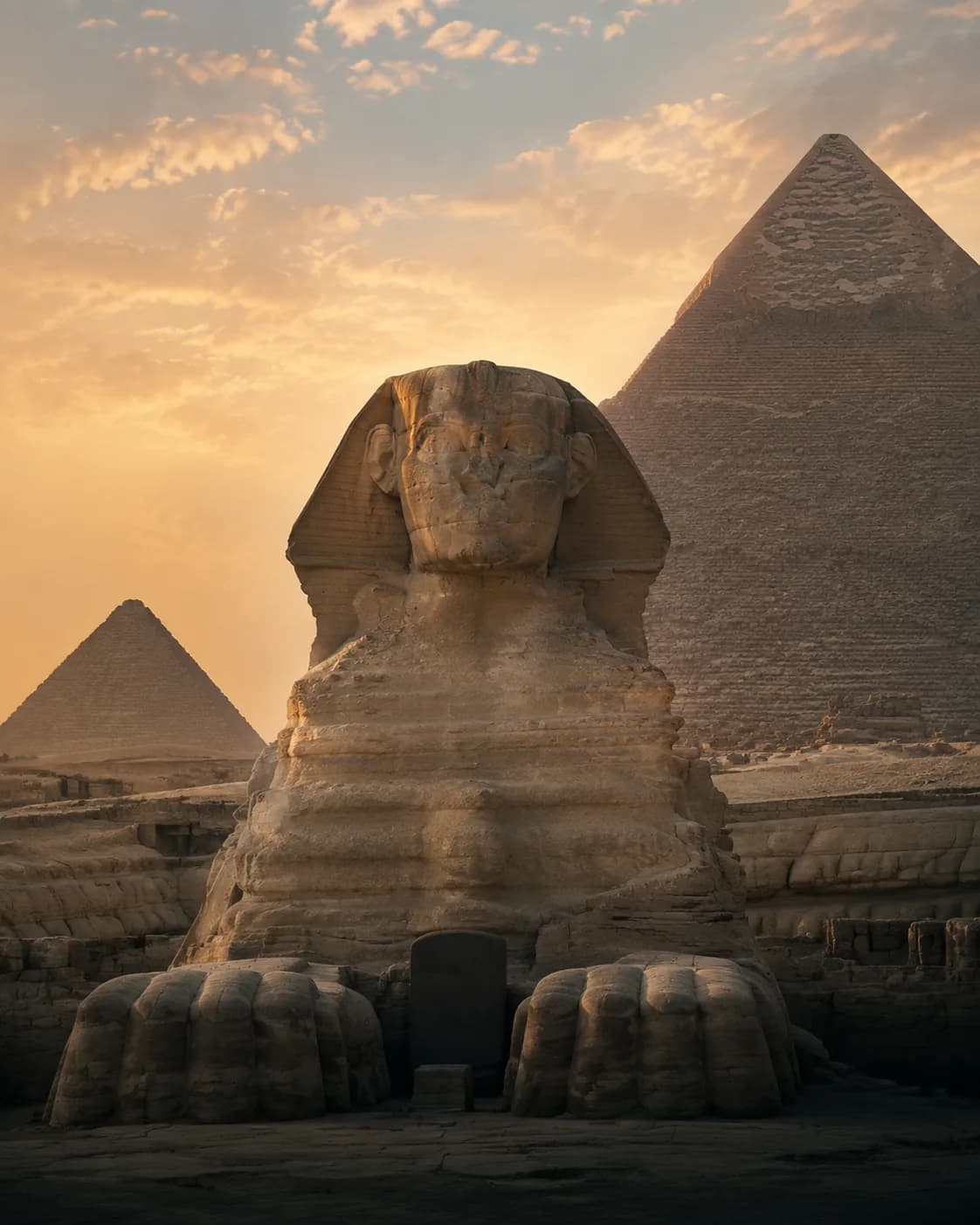 The Great Sphinx and the pyramids representing Egypt tours