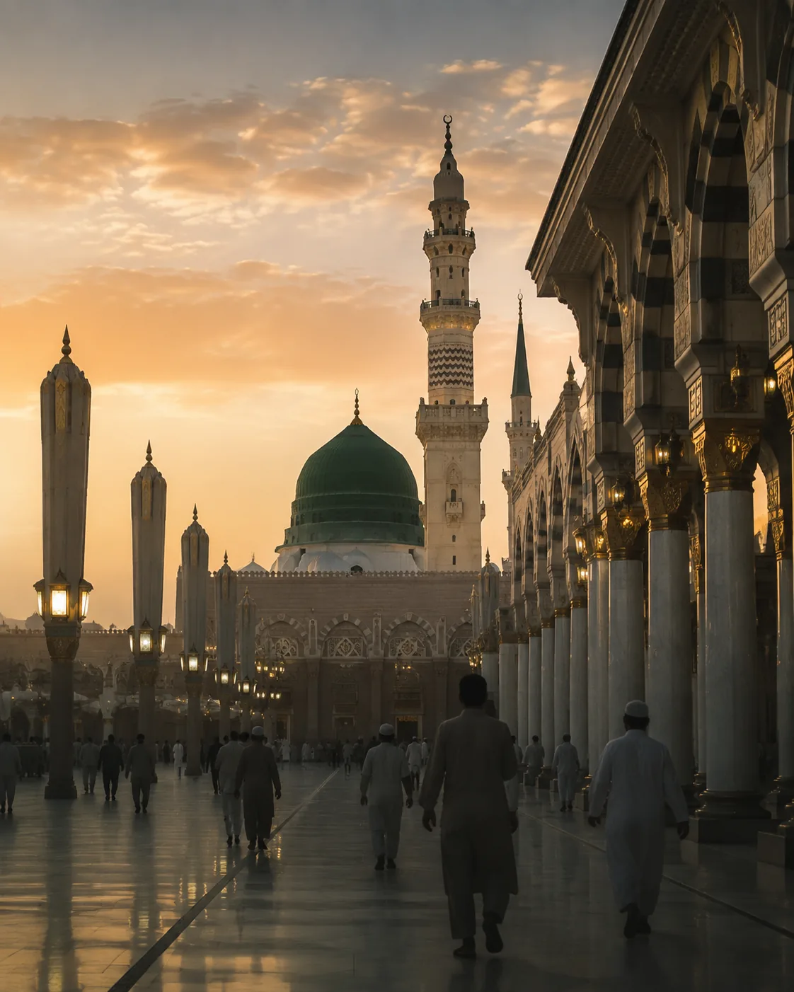 Serene mosque architecture representing an Umrah journey